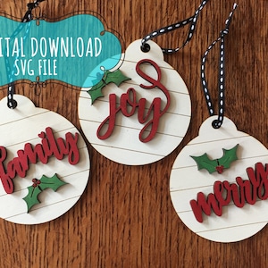 Faux Shiplap Ornament Set One - SVG - Digital File - Unlimited License