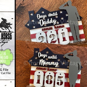Military Deployment Countdown Calendar, Army, Navy, Air Force, Marines, Male and Female SVG Bundle, Digital File, Not a Physical Product!