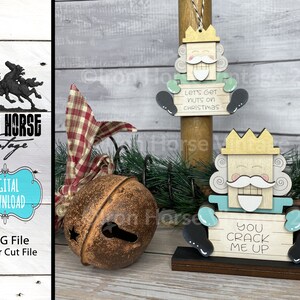 Nutcracker Christmas Ornament and Shelf Sitter, Christmas Decoration, Holiday Decor, Farmhouse Style, Laser Ready SVG. Digital Download