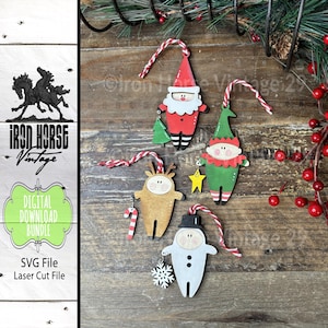 Mini Christmas Ornaments, Holiday Farmhouse Style, Scrap Buster, Christmas Gift Tags, Home Decor, Laser Ready SVG Files, Digital Download