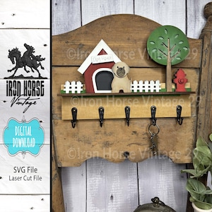 Interchangeable Key or Leash Holder, Dog House, Farmhouse Style Home Decor, Cute Dog, NOT a Physical Item