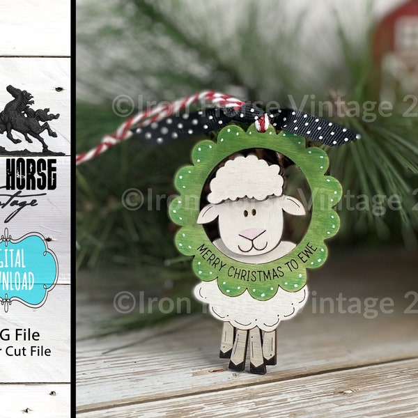 Sheep- Christmas - Holiday - Ornament - Farmhouse - Country- Gift Tags - Wreath - SVG - Digital Download - NOT a Physical Item