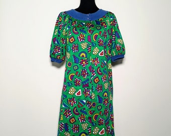 Liolà vintage dress printed cotton 1990s