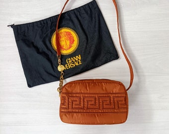 Gianni Versace vintage bag, crossbody bag vintage brown