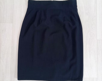 Navy blue skirt Kenzo vintage 80s, short blue skirt navy style