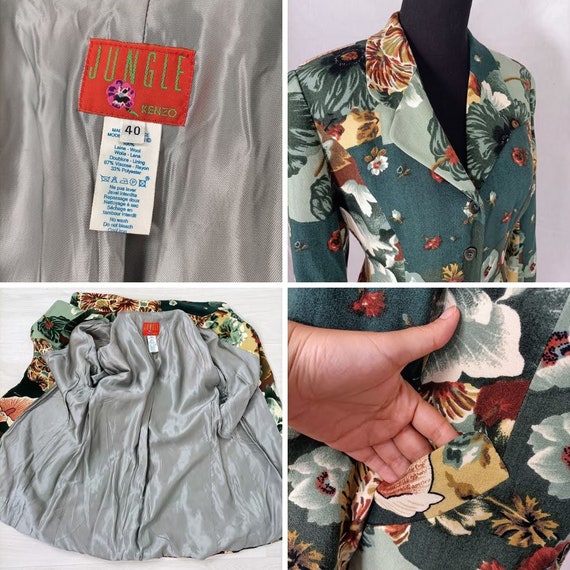 Kenzo Women Jacket With Flowers Vintage 80s, Kenzo Jungle - Etsy Kenzo Women Jacket With Flowers Vintage 80s, Kenzo Jungle - Etsy