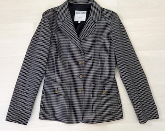 Moschino Jeans Checked Jacket White and Black, Moschino Vintage