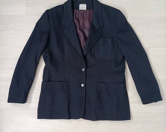 College jacket Fendi vintage 1980s, blue navy blazer Fendi vintage