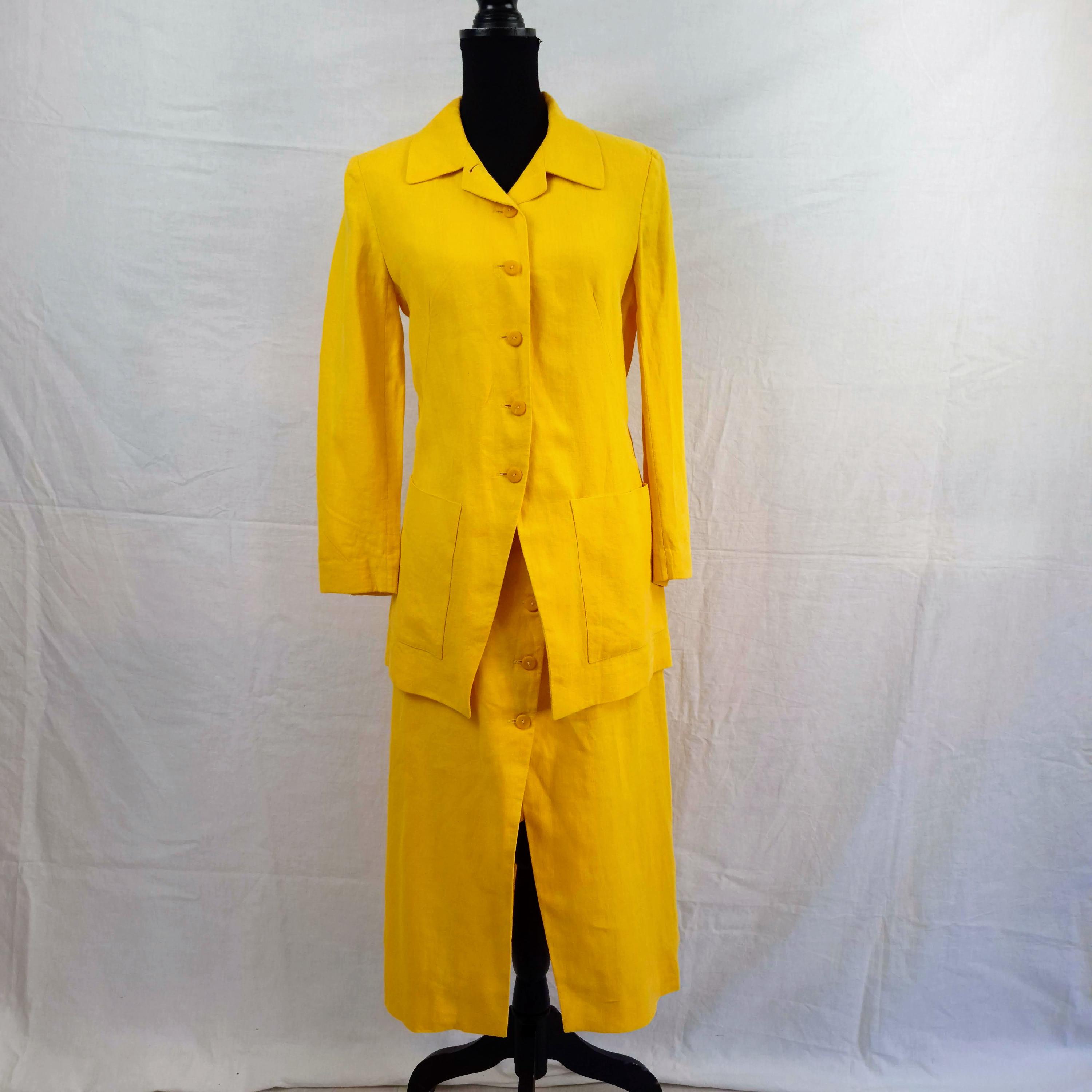 ケンゾー パリのイエローリネンスーツ、1990年代のヴィンテージ - Etsy 