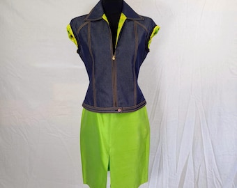 Gianni Versace Couture Seidenweste und Rock-Set