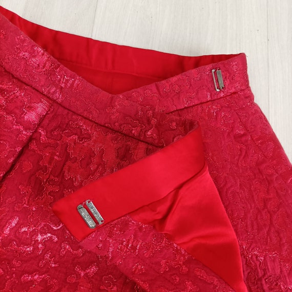 Red brocade skirt YSL vintage 90s - image 9