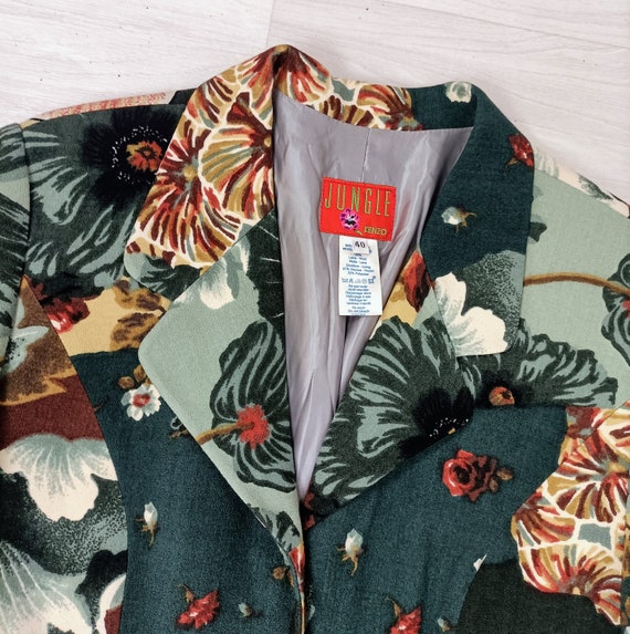 Kenzo Women Jacket With Flowers Vintage 80s, Kenzo Jungle - Etsy Kenzo Women Jacket With Flowers Vintage 80s, Kenzo Jungle - Etsy