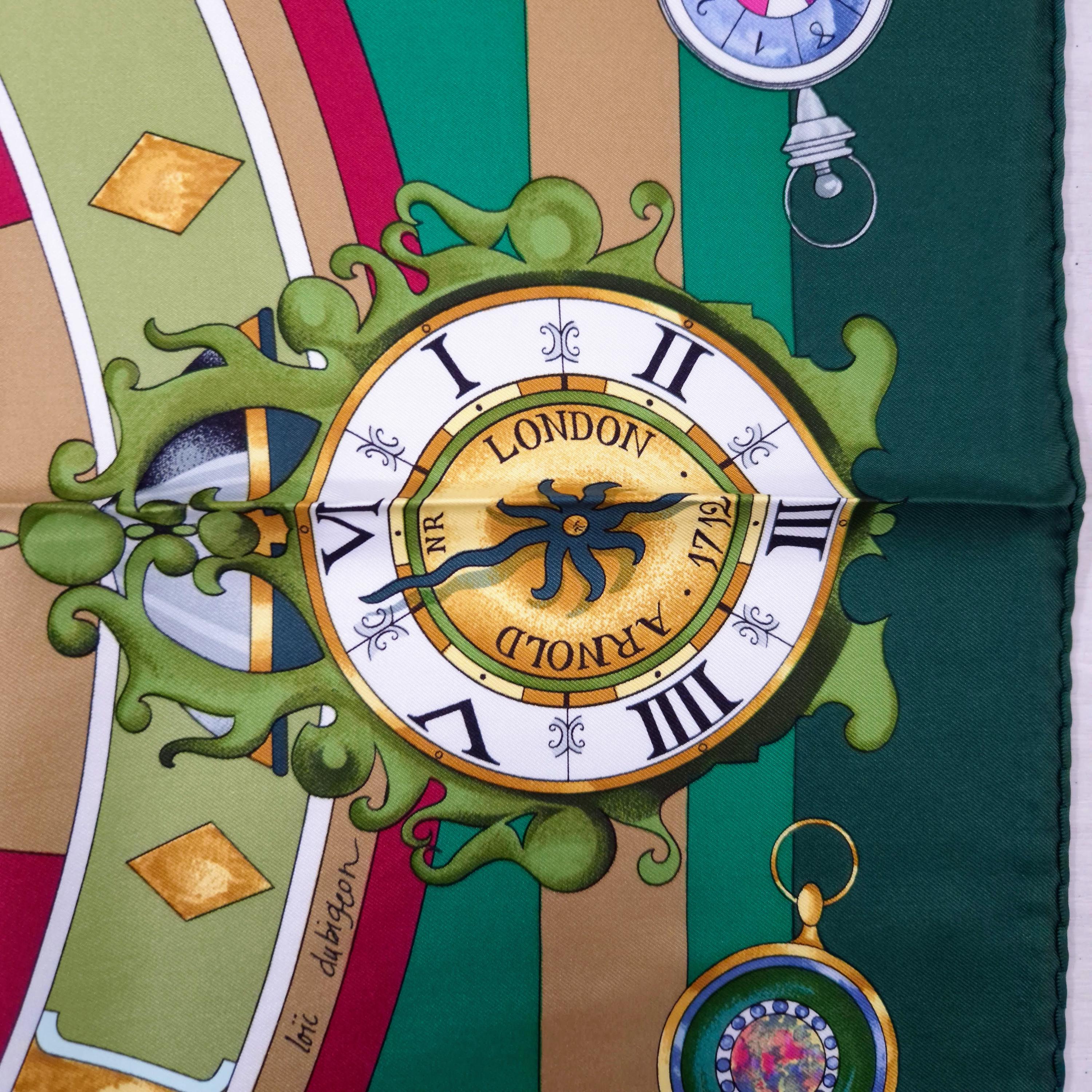 Hermès Carré La Ronde Des Heures 1986, Hermès Paris Vintage Silk