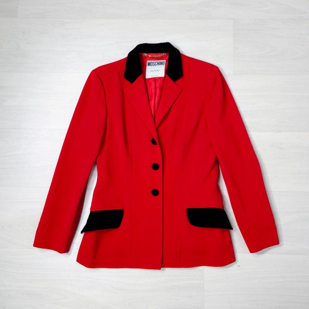 Moschino Couture Vintage Red Jacket With Buttons and Details