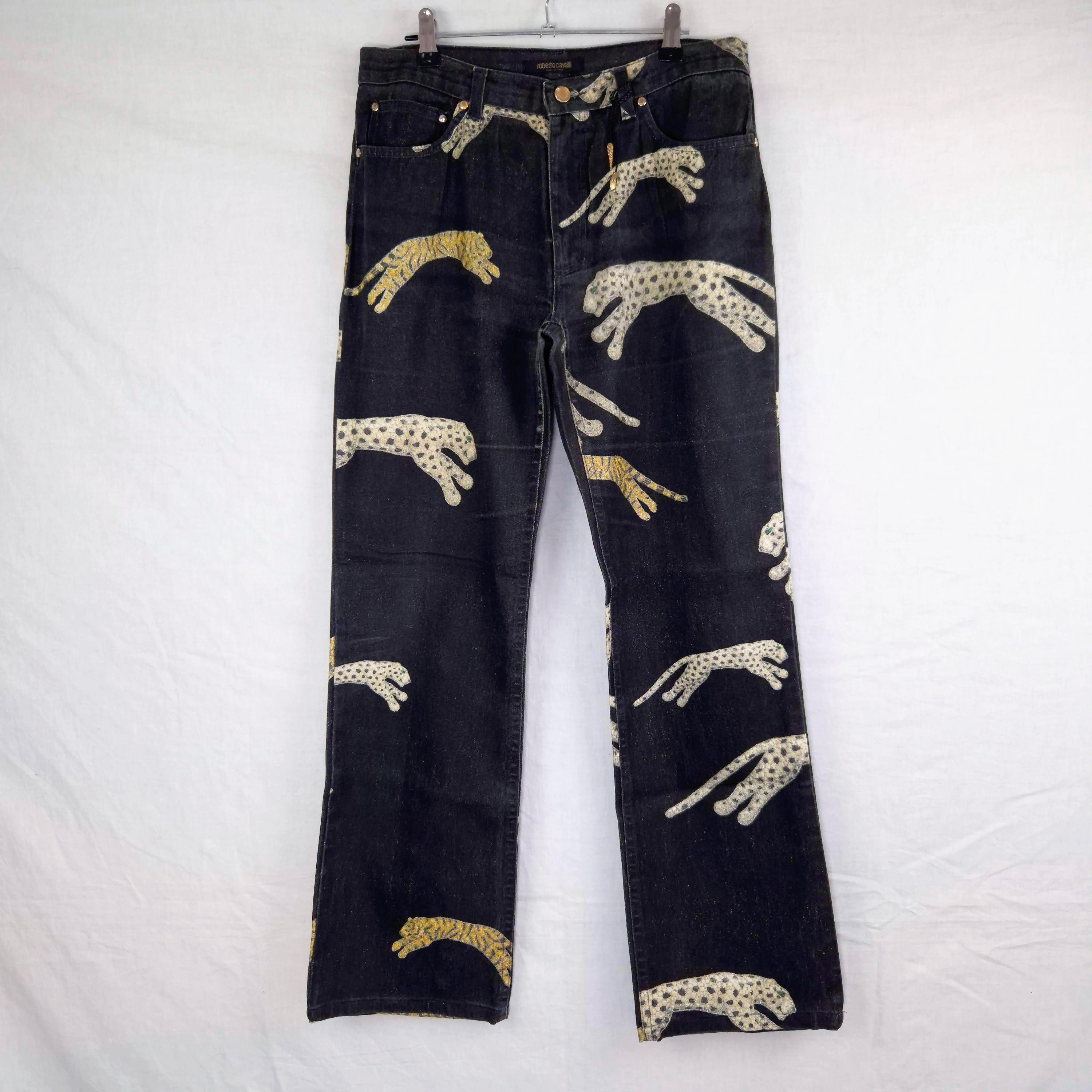 Roberto Cavalli Jeans Vintage Animalier Pattern With Leopards and