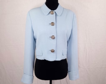 Versus Versace crop jacket light blue vintage 1990s