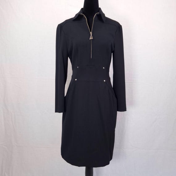 Claude Montana, Claude Montana abito nero anni '90, vestito nero da donna minimal vintage 1990s