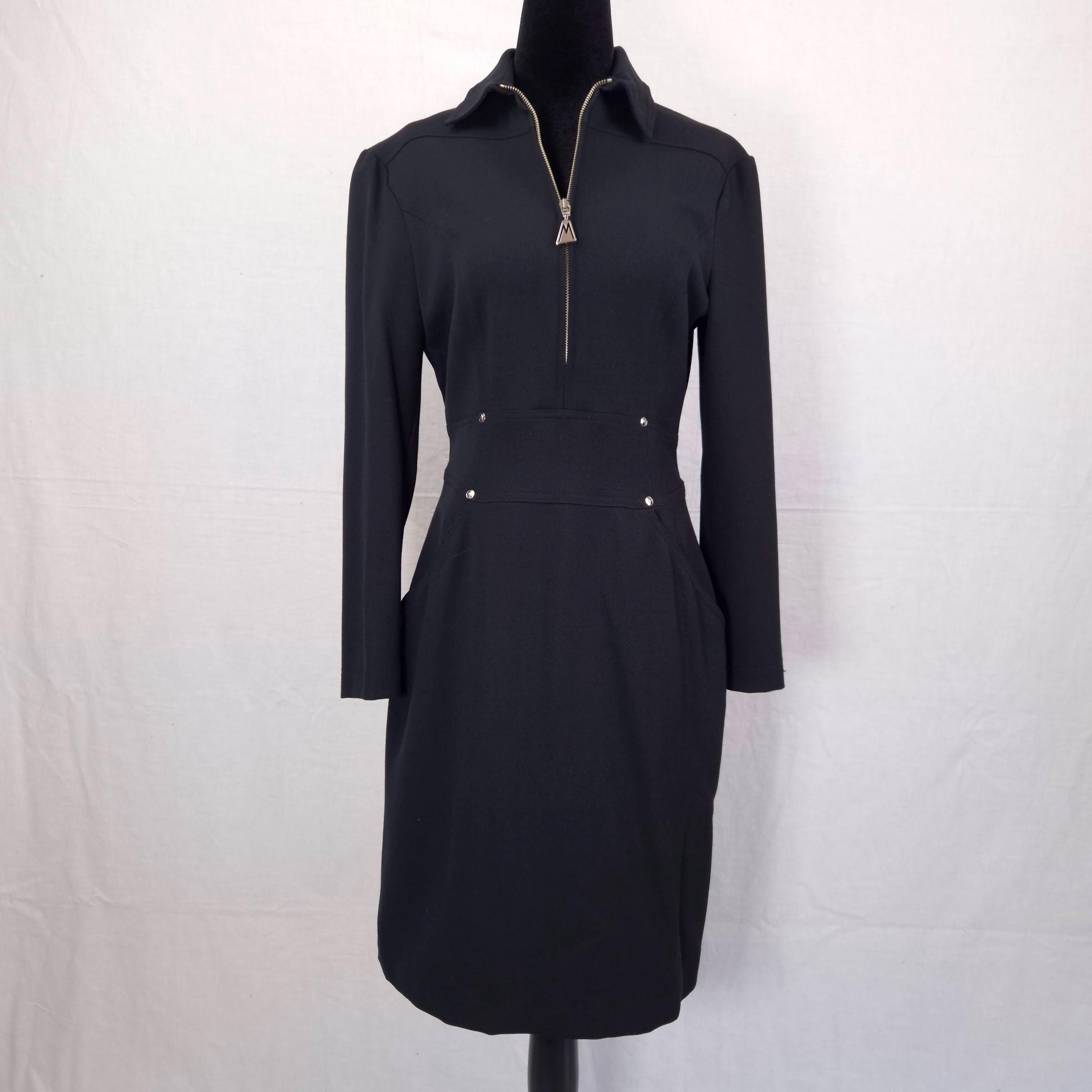 Claude Montana, Claude Montana abito nero anni '90, vestito nero da donna minimal vintage 1990s