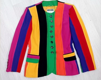 Moschino Couture chaqueta arcoíris a rayas 1991