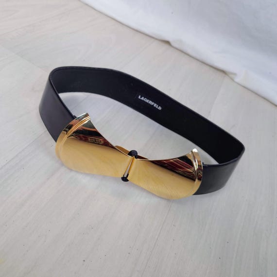 Karl Lagerfeld Black Patent Leather Vintage 80s, Glam  display picture 3
