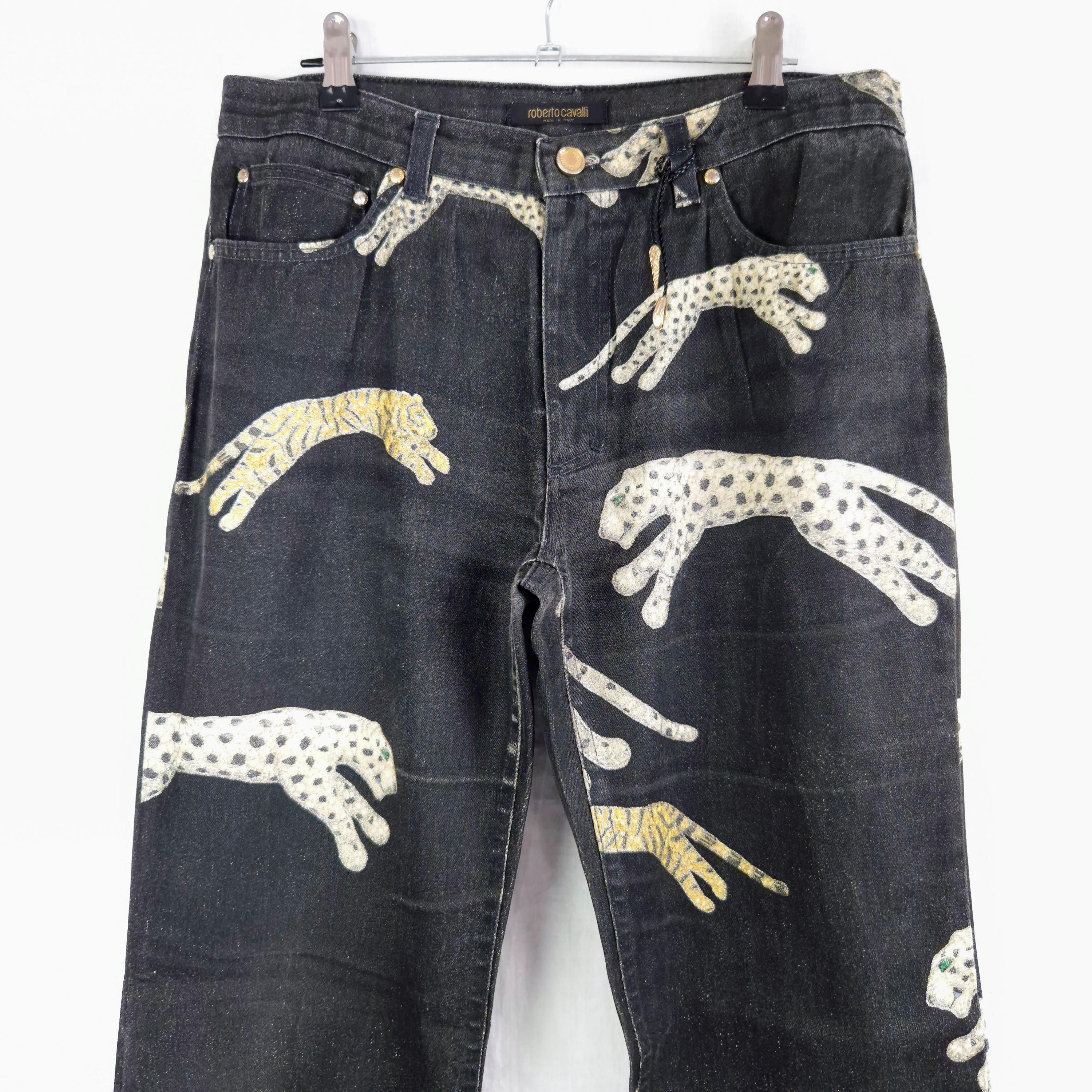 Roberto Cavalli Jeans Vintage Animalier Pattern With Leopards and