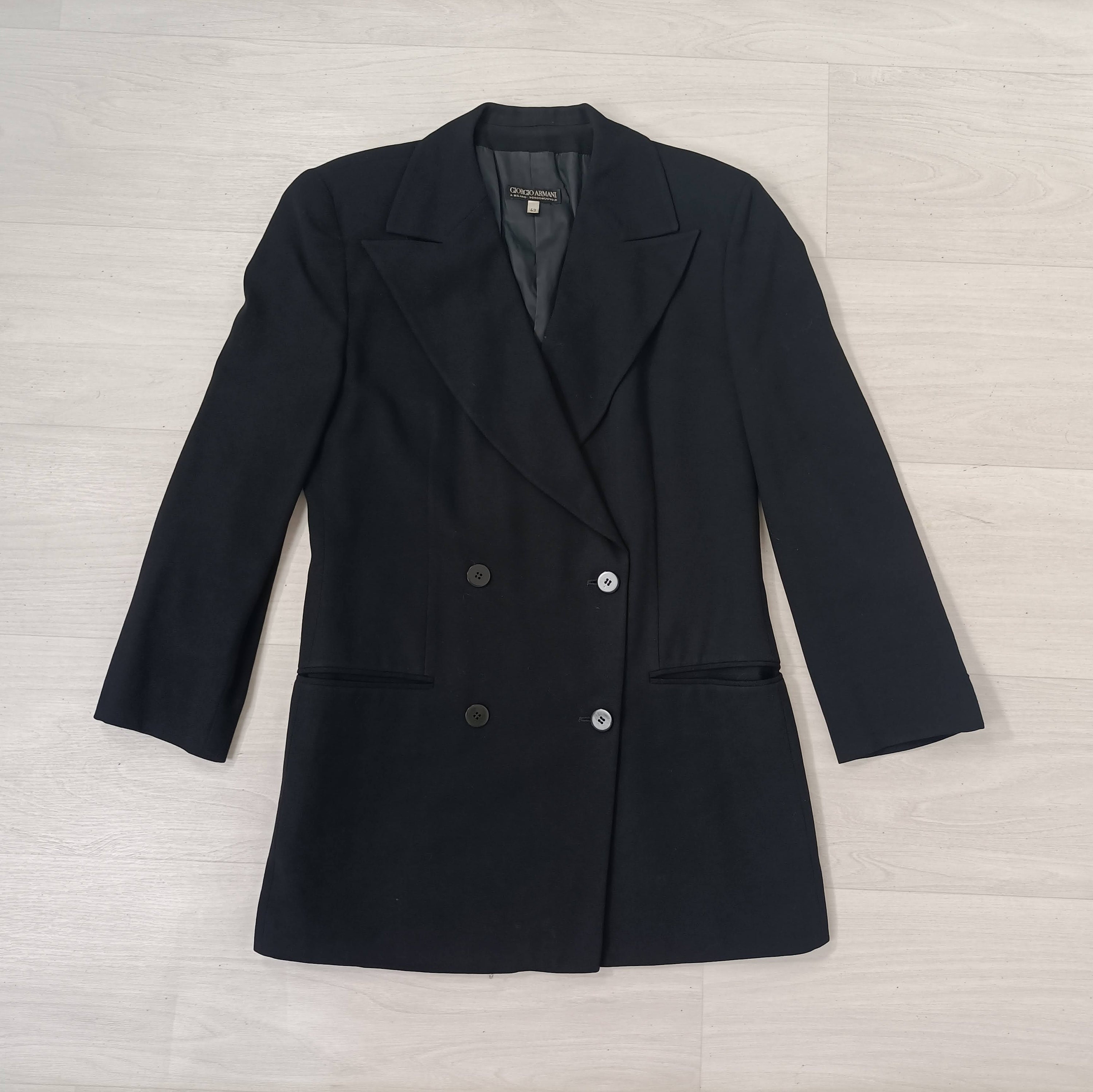 Armani Vintage 90s Black Jacket Doublebreasted, Giorgio Armani Vintage 90s Black Jacket Doublebreasted, Giorgio