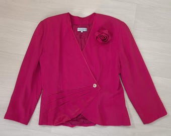 Veste habillée rose vintage des années 90, veste Bon Ton