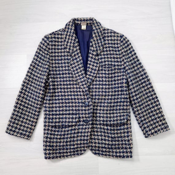 Krizia, Krizia cappotto pied-de-poule in lana vintage 80s