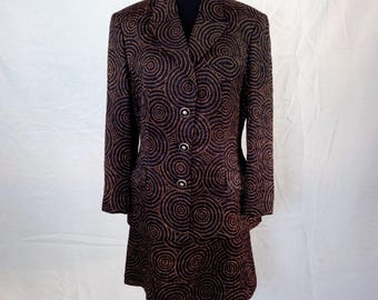 Versus Gianni Versace suit jacket and gown 1990s vintage with concentric circle by polka dot