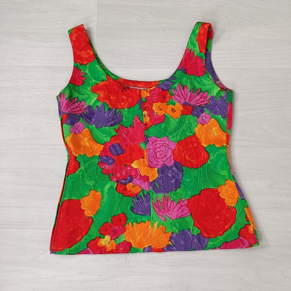 Top multicolore vintage anni 60, outfit estate