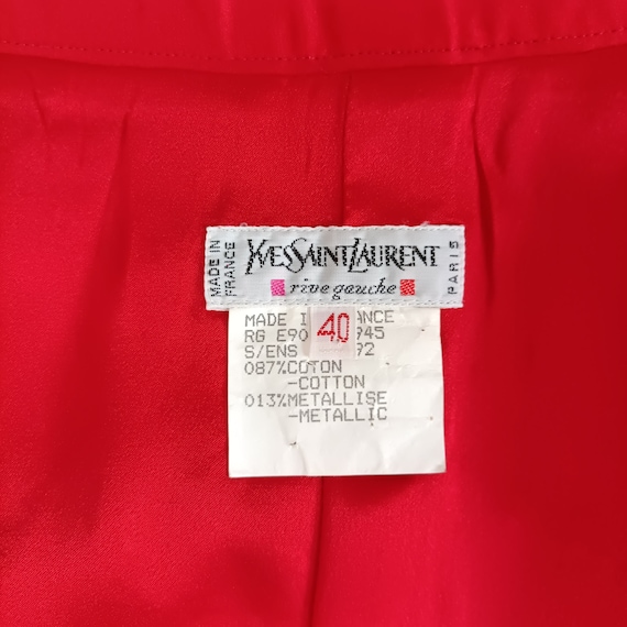 Red brocade skirt YSL vintage 90s - image 4