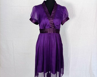 Purple silk dress Sidoti Genova