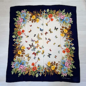 Ungaro silk scarf with butterflies vintage 80s