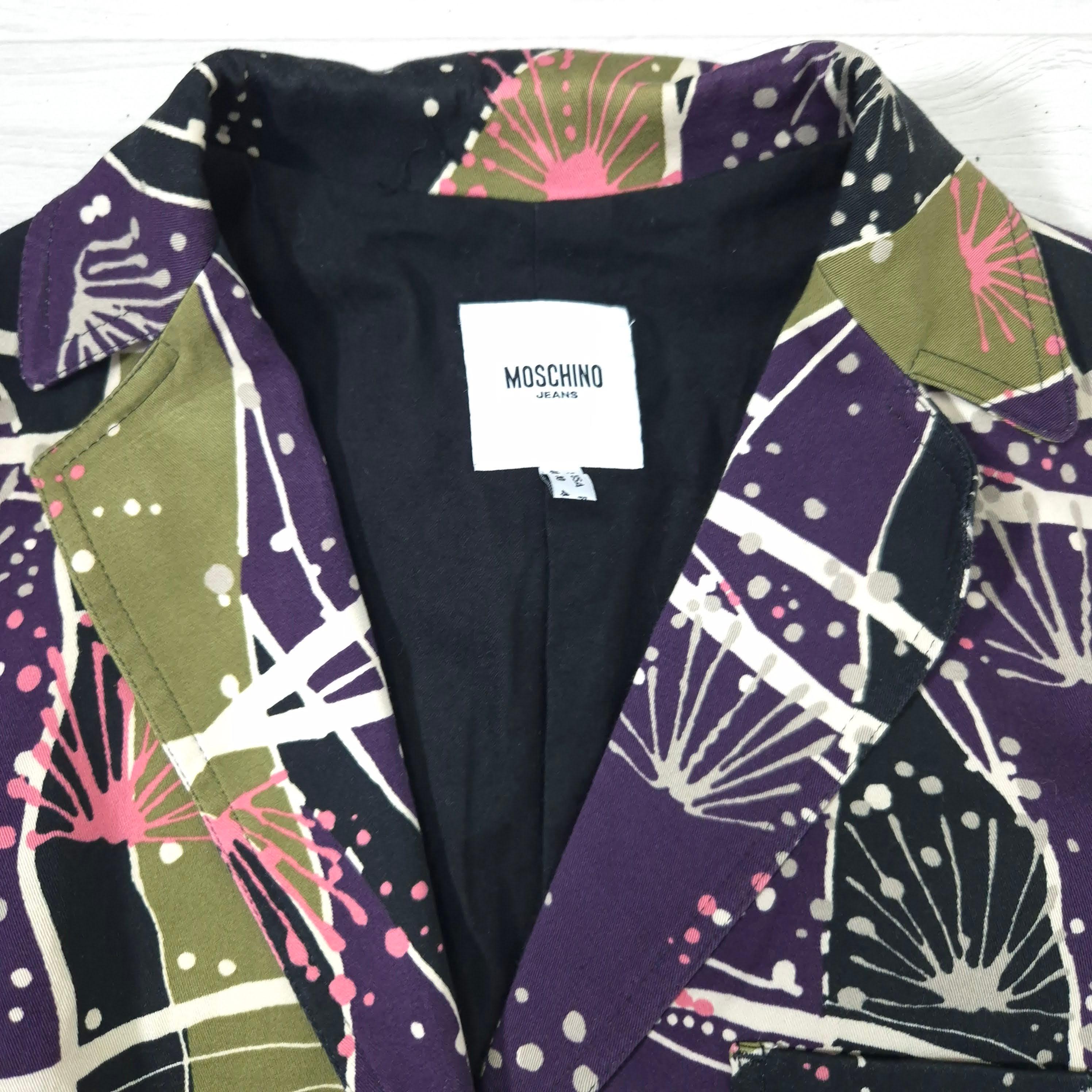 Moschino Jeans Jacket With Abstract Pattern, Y2k Style - Etsy
