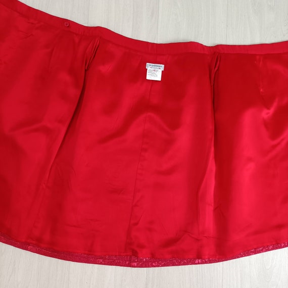 Red brocade skirt YSL vintage 90s - image 8