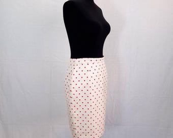 Falda blanca vintage de los 90 con lunares rojos de Versus Gianni Versace