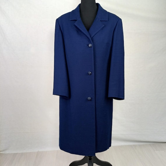 Cappotto vintage anni '50 blu in lana