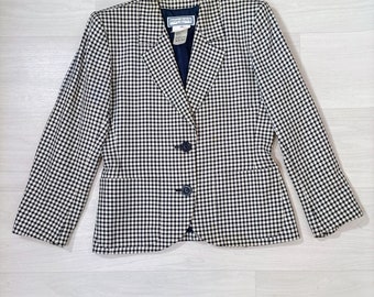 Checked jacket  Yves Saint Laurent 1991, vichy jacket for women vintage 1991