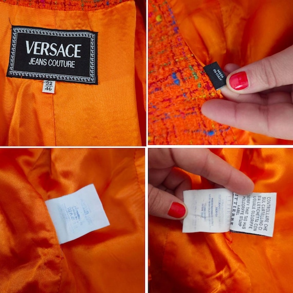 Versace Jeans Couture Orange Blazer for Women, Orange Jacket Made