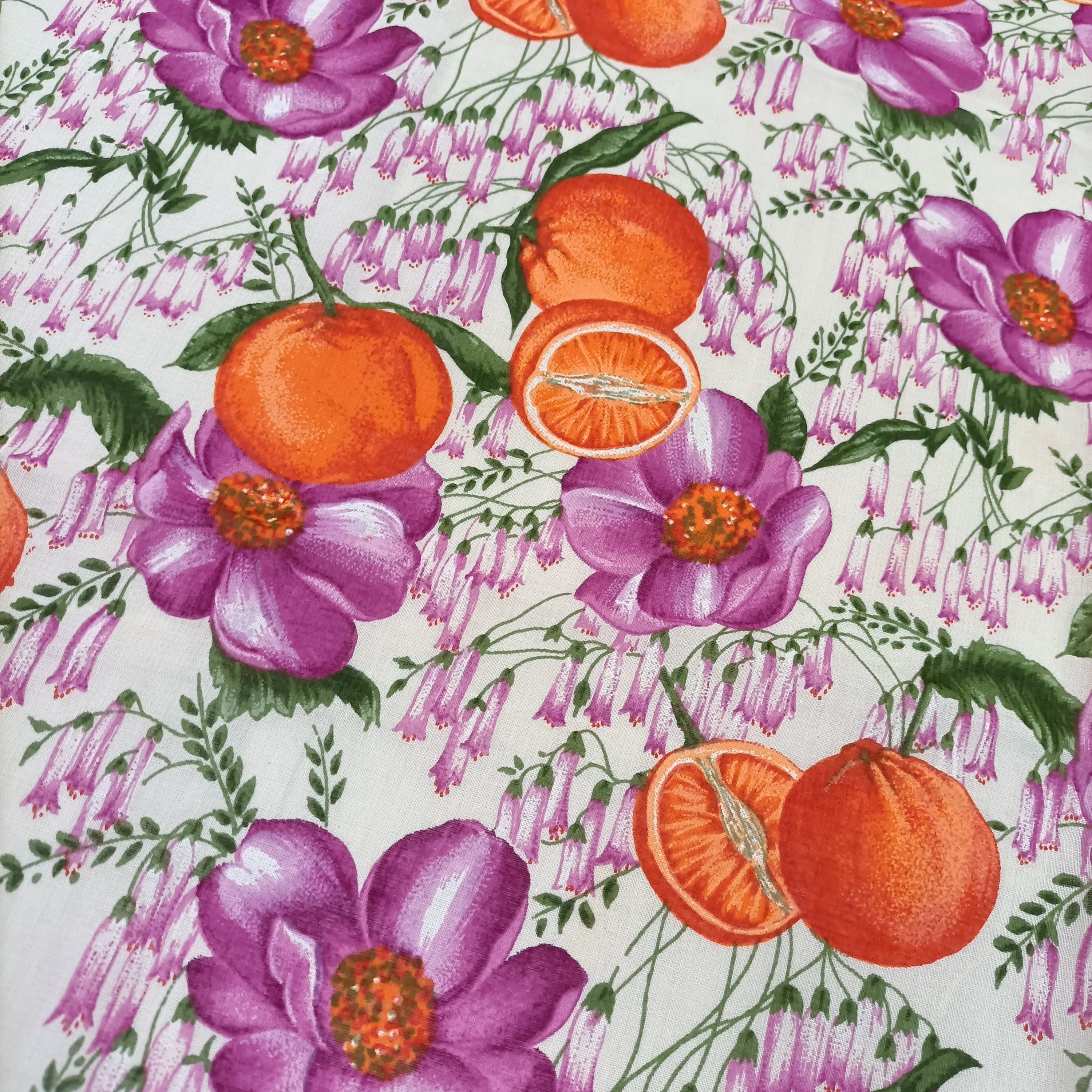 Gucci Vintage Scarf Made in Cotton With Flowers and Oranges - Etsy