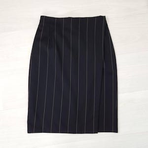 Versace Couture adherent skirt pinsstriped pattern for minimalist styl, italian vintage 1990s