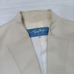 Mugler vintage jacket beige and blue, Thierry Mugler Paris vintage long jacket image 6