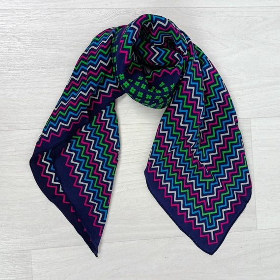 YSL vintage scarf with gemetric pattern zig zag, … - image 5