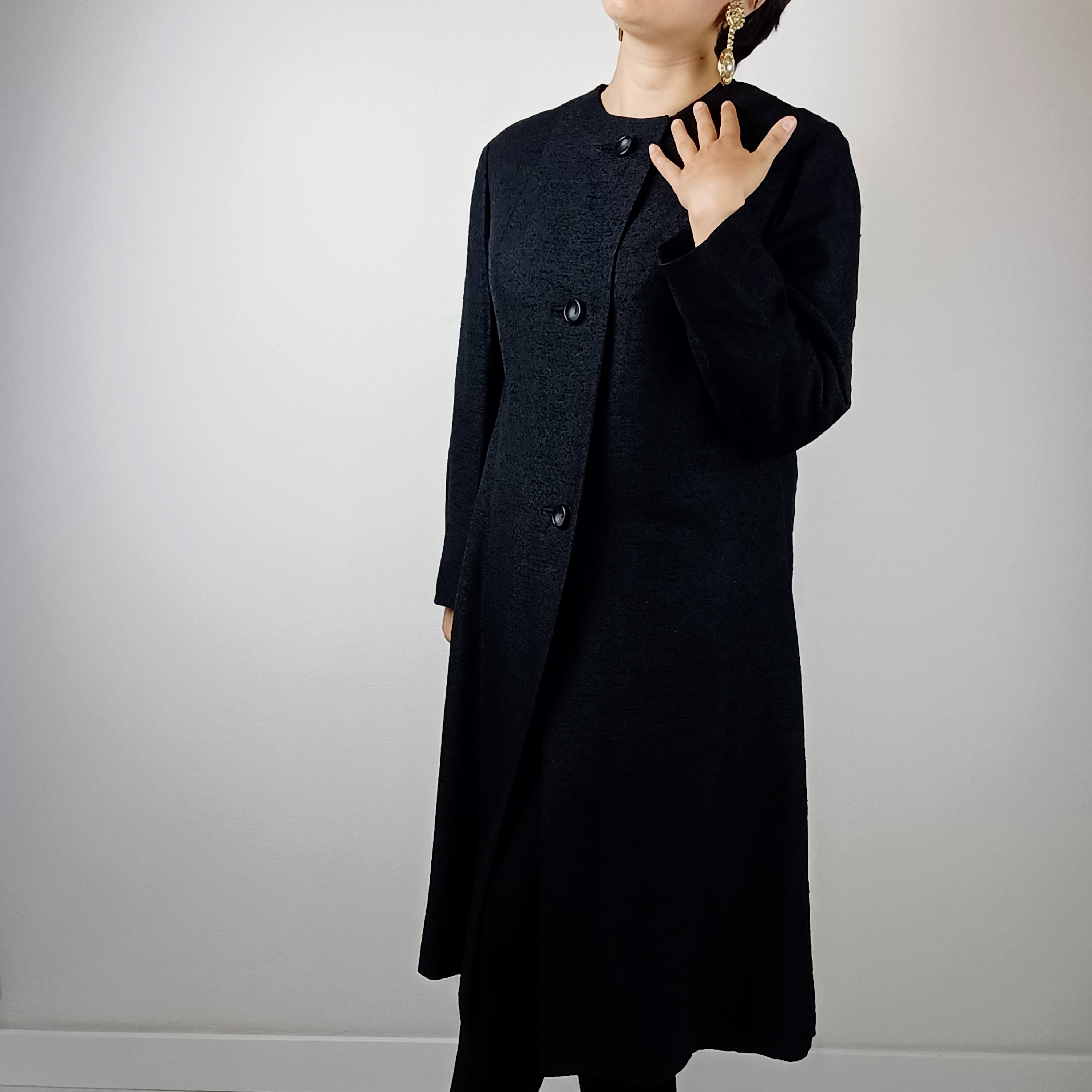 Pierre Balmain Vintage Overcoat, Balmain Vintage Black Overcoat 