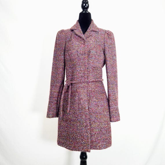 Christian Lacroix, Cappotto Bazar de Christian Lacroix vintage anni '90 multicolore con cintura