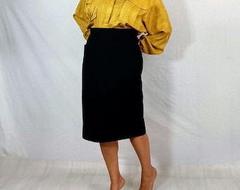 Black skirt with pockets YSL Rive Gauche, Yves Saint Laurent 1980s