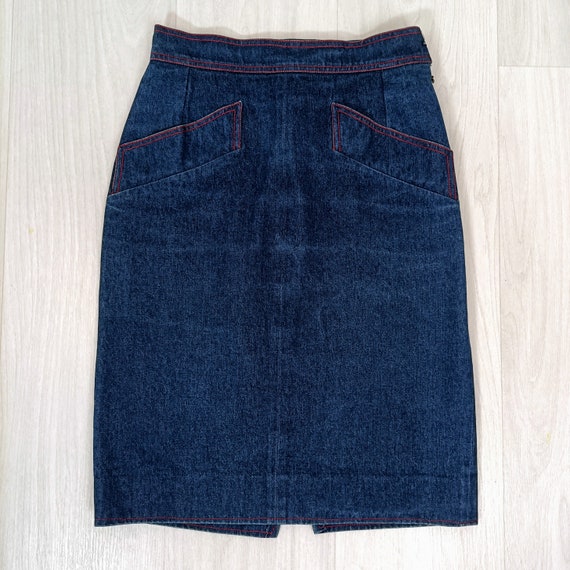 Denim skirt suit YSL Variation vintage 90s - image 9