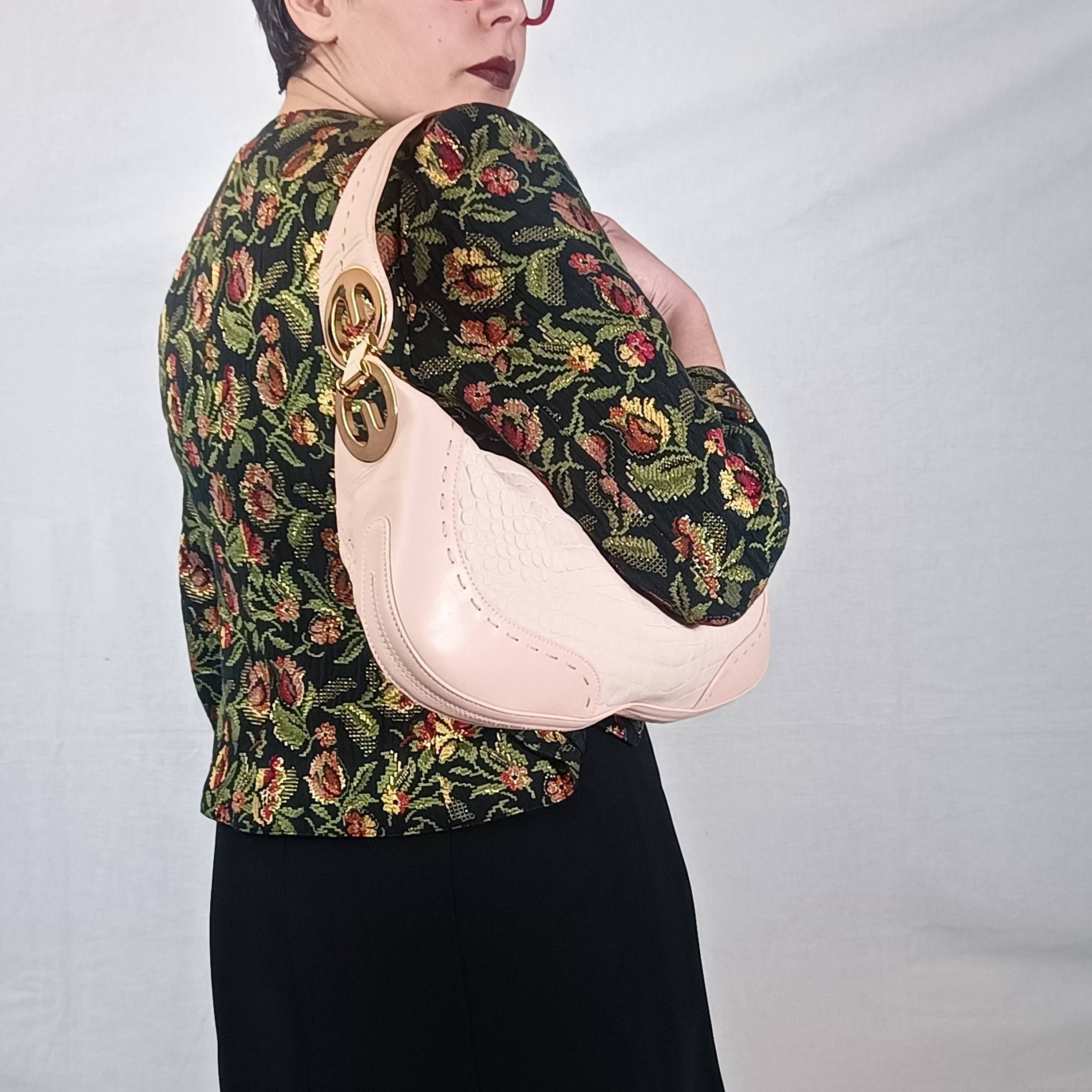Crescent Pink Bag Made in Leather Escada Eluna Bag, Y2k