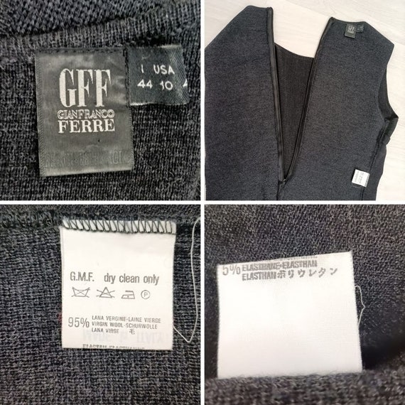 Grey sheath dress Gianfranco Ferré vintage 90s - image 9