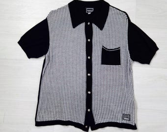 Checked shirt Versace vintage, black and white shirt 90s
